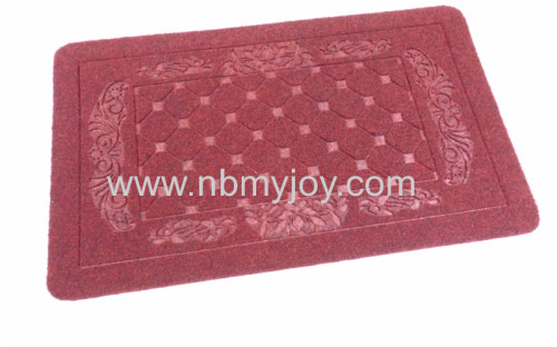 Rubber backing Polyester Embossed funky door mats