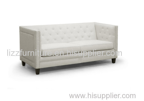 Linen Button Tufted Sofa