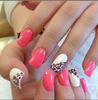 French Tip Fake Nails with Leopard pattern , printing Leopard pattern Artificial nails