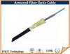 Waterproof Flexible Armored Fiber Optic Cable 2 Core Round Type , Tight-buffered