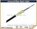 Waterproof Flexible Armored Fiber Optic Cable 2 Core Round Type , Tight-buffered