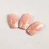 Romantic Charming French Tip Fake Nails Shinning Glitter Artist Nail Pink / White