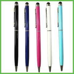 Slim Metal Ballpoint Pens with touch screen tip