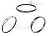 3MM Black 925 Sterling Silver Jewelry Sets Ceramic Bangle Bracelets In Nickel Free