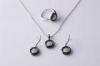 Handmade Sterling Silver and ceramic Jewelry Set , Earring , Ring And Necklace Set CSR0716 CSP0717 C