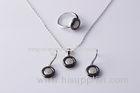 Handmade Sterling Silver and ceramic Jewelry Set , Earring , Ring And Necklace Set CSR0716 CSP0717 C