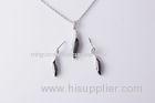Female Sterling Silver Jewelry Sets , CZ Jewelry Sets For Engagement CSP0892 CSE0893