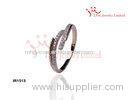 Unisex Mature Wheat Black And White Rhinestone Silver CZ Rings Wedding Band Rings