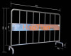 Reflective stripe warning movable fence stainless steel crowd control barrier pedestrian fence