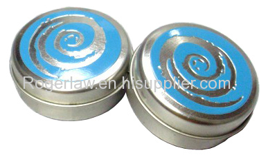 candy / mint tin box in 2 pc can with glossy varnish and embossing on lid