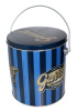 round popcorn bucket tin can with wire handle