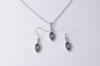 Black and White Ceramic 925 Sterling Silver Jewelry Sets For Gift , Party CSP0704 CSE0705