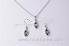 Black and White Ceramic 925 Sterling Silver Jewelry Sets For Gift , Party CSP0704 CSE0705