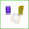 Square Clear Acrylic Coaster set with holder