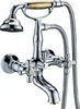 Classic Wall Mounted Bathtub Mixer Taps / Hot Cold Two Handle Brass Faucet