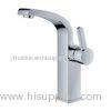 Contemporary Single Handle Basin Mixer Faucet , Deck Mounted Bathroom Sink Mixer