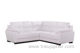 White Corner Leather Sofa
