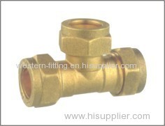Brass Compression Tee Fitting
