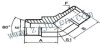 Hydraulic fittings 45 degree elbow BSP male 60 degree seat/BSPT male 1BT4