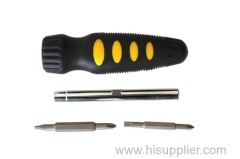6 in 1 Slotted and Philips Plastic Screwdriver Bit in Handle Tool