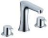 Contemporary Three Hole Bathroom Sink Faucet Brass Chrome Plated Commercial Faucet