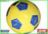 31 Panel Rubber Full Size Soccer Ball Yellow Footballs For Promotion