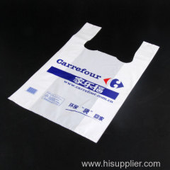 Logo customized digital print plastic T-shirt shopping bag