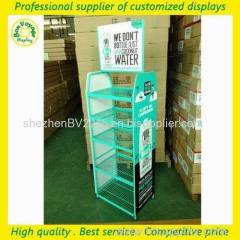 5 shelves retail floor display stand for coconut water