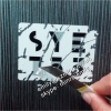 Custom black printed 6x8cm self destructable vinyl eggshell stickers for graffiti spray paint