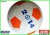 Custom Printed 2014 Rubber Soccer Ball with OEM Logo , White and Red