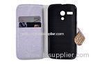 Diamond PU Card Holder Leather Cell Phone Case for Moto G for Girls