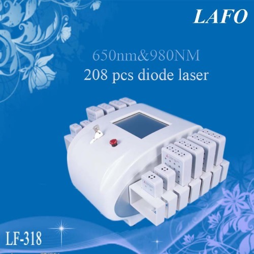 208 diodes lipo laser slimming machine (650 & 980nm)