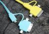 Multi-functional 4 in 1 HTC High Speed Charging Micro USB Cable Blue / Yellow
