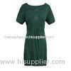 dark green defined cotton jaquared womens knit sweater dress for summer