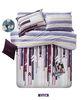 Washable Colored Sateen Bedding Sets , Cotton Vertical Design For Gift