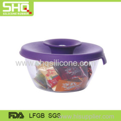 Durable silicone lid with empty plastic candy boxes
