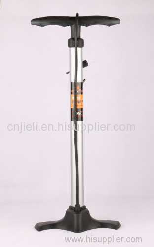 Hand Floor Bicycle Pump with a non-slip handle and pressure gauge