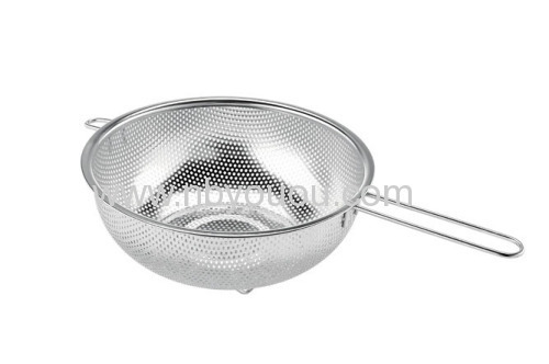 quality guarantee Stainless steel punching colander with handle