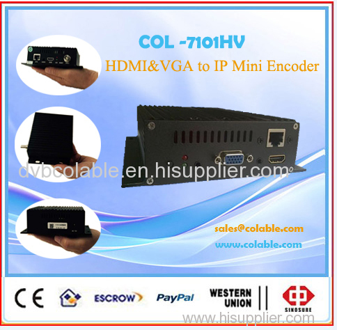 H.264 HDMI and VGA in RTMP HTTP IPTV encoder