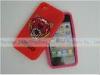 Red 3D Silicone Tiger Silicone Cell Phone Case waterproof For IPhone 4 / 4S