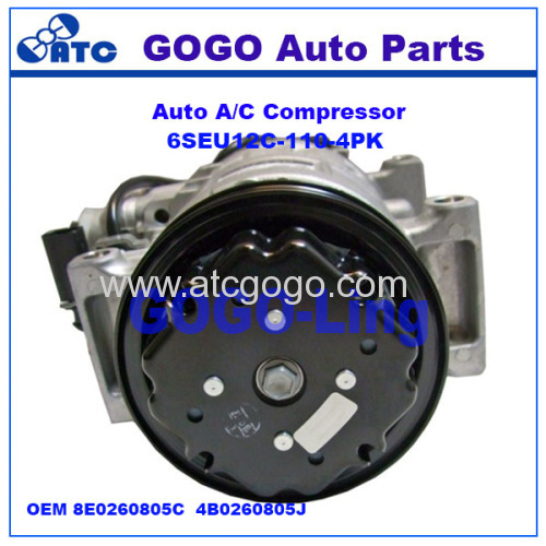 6SEU12C Auto A/C Compressor for AUDI A4 / A6 / VW POLO OEM 8E0260805C