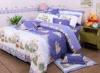 Purple Winnie Pooh Soft Bedding Sets , Cotton Fabric Quilt Cover Bed Sets