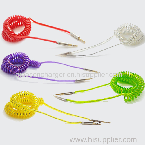 Low price Retractable 3.5mm jack to jack mix color audio cable for MP3 Ipad