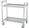 Durable 2 Tier Collapsible Stainless Steel Serving Cart High Load Capacity