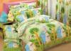 Soft Green Moomins Family Design Kids Bed Sets Twin Size For Teenage