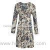 Roll Printed Ladies Casual Dresses , Flower Printed Organic Cotton Jersey Long Dress