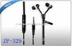 Never Tangle Black Zipper Earphones Earbud 3.5mm Headphone Earphone With FCC