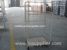 Industrial Four Wheel Steel Rolling Carts Logistics Foldable Storage Steel Trolley