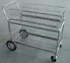 Warehouse Double Tier Steel Rolling Cart , Factory 4 Wheel Hand Truck For File Transit