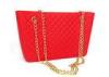 Diamond Silicone Handbag Lady Shopping Bag with Golden Plate Chain